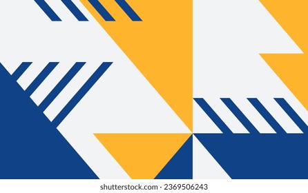 Ilustración del vector de fondo geométrico abstracto azul y amarillo