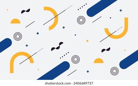Ilustración del vector de fondo geométrico abstracto azul y amarillo