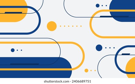 Ilustración del vector de fondo geométrico abstracto azul y amarillo