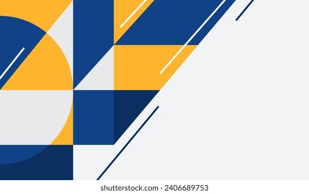 Ilustración del vector de fondo geométrico abstracto azul y amarillo