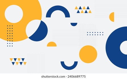Blue and yellow abstract geometric background vector illustration