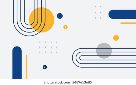 Fondo geométrico abstracto azul y amarillo Ilustración vectorial