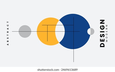 Fondo geométrico abstracto azul y amarillo Ilustración vectorial