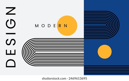 Fondo geométrico abstracto azul y amarillo Ilustración vectorial