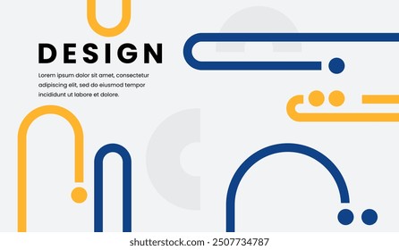 Blue and yellow abstract geometric background vector illustration