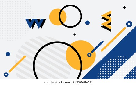 Ilustración vectorial de fondo geométrico abstracto azul y amarillo