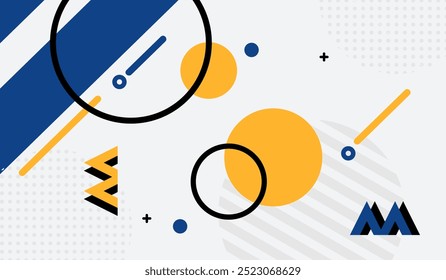 Blue and yellow abstract geometric background vector illustration