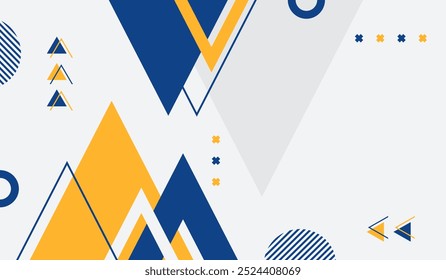 Ilustración vectorial de fondo geométrico abstracto azul y amarillo