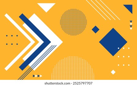 Ilustración vectorial de fondo geométrico abstracto azul y amarillo