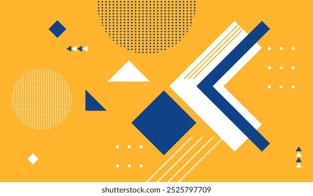 Ilustración vectorial de fondo geométrico abstracto azul y amarillo
