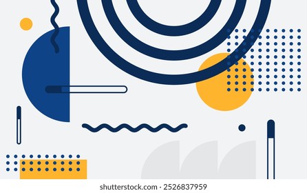 Ilustración vectorial de fondo geométrico abstracto azul y amarillo