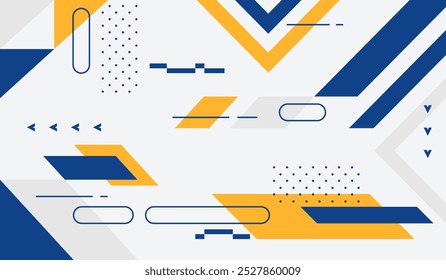 Ilustración vectorial de fondo geométrico abstracto azul y amarillo