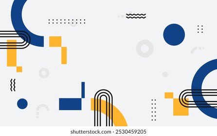 Blue and yellow abstract geometric background vector illustration