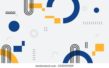 Ilustración vectorial de fondo geométrico abstracto azul y amarillo