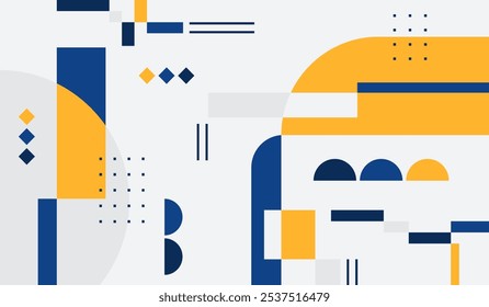 Ilustración vectorial de fondo geométrico abstracto azul y amarillo