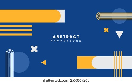 Ilustración vectorial de fondo geométrico abstracto azul y amarillo