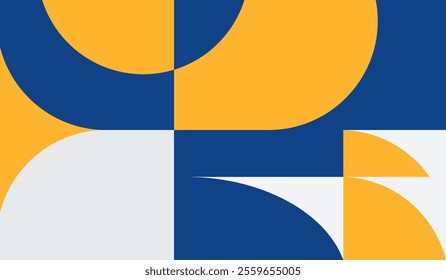 Blue and yellow abstract geometric background vector illustration