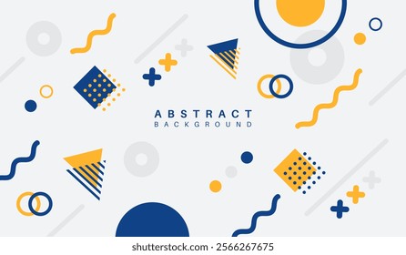 Blue and yellow abstract geometric background vector illustration