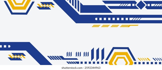 blue and yellow abstract geometric background vector illustration. art and illustration