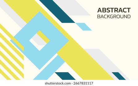 Ilustración vectorial de fondo geométrico abstracto azul y amarillo