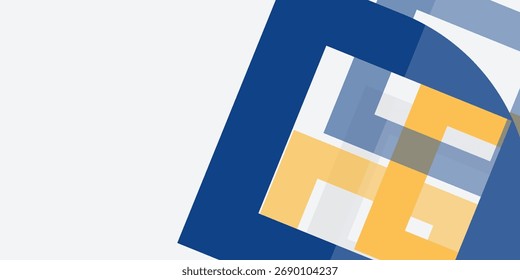 Ilustración vectorial de fondo geométrico abstracto azul y amarillo
