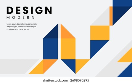 Ilustración vectorial de fondo geométrico abstracto azul y amarillo