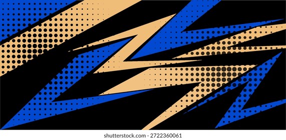 Ilustración vectorial de fondo geométrico abstracto azul y amarillo