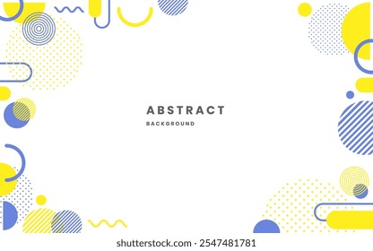 Blue and yellow abstract geometric shapes design element background. White backgrounds. geometric shapes blue and yellow, modern shapes. Illustration vector 10 eps.