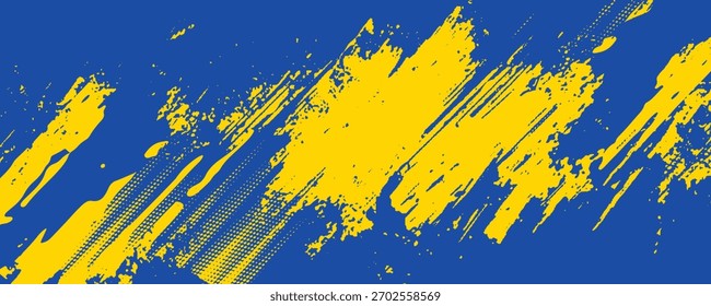 Fondo de textura de grunge abstracto azul y amarillo 