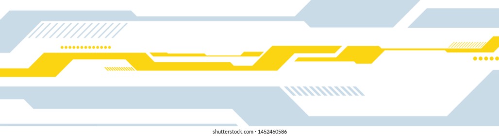 Blue and yellow abstract technology futuristic banner design. Vector sci-fi background