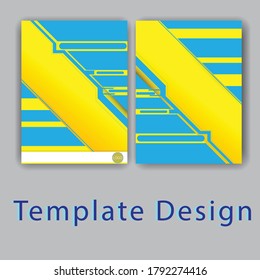 Blue yellow abstract template Vector book cover