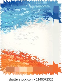 Blue yellow background, blank for banner, triangulation