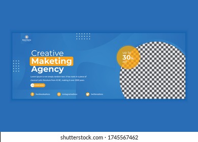 color de fondo azul y amarillo con forma de línea de banda. Adecuado para publicaciones en medios sociales y anuncios en internet. Ilustración vectorial con colegio fotográfico. et de plantilla de banner cuadrado mínimo editable.