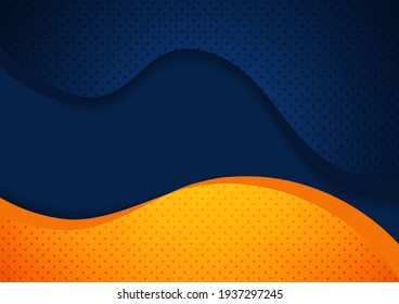 Blue and yellow background. Design template for brochures, flyers, magazine 