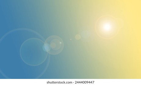 Blue and yellow background with lense flare Abstract blurred background, For Web and Mobile Applications, business infographic and social media, modern decoration, art illustration template design.
