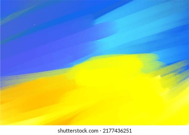 Blue yellow background. Ukrainian flag. Smears of paint on canvas, acrylic background, a symbol of peace and support for Ukraine, a bright background for a banner in patriotic colors