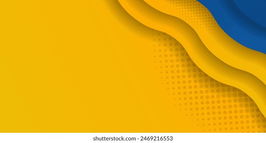 Blue and yellow Banner concepts The overlapping blue and yellow elements and The clean lines and sharp edges contribute to the image's modern aesthetic.