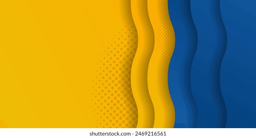 Blue and yellow Banner concepts The overlapping blue and yellow elements and yellow and blue is visually appealing and attention-grabbing.