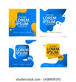 Blue and yellow banner vector template. Design illustration for banner; advertising; greeting cards or print. Design happiness celebration.