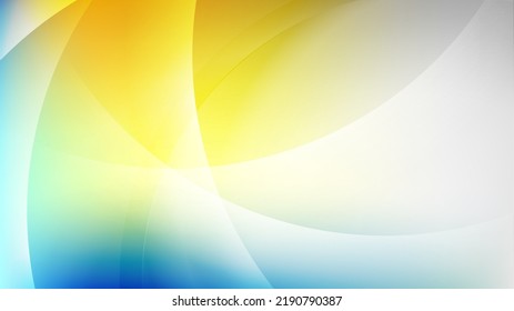 Blue yellow blurred smooth glossy waves abstract background. Vector design