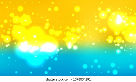 Blue and Yellow Bokeh Background