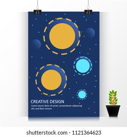 Blue Yellow Brochure Template Creative Design Circle Design