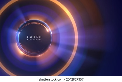 Blue and yellow circle lights background