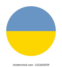 Blue and yellow circle. Stand with and support Ukraine. Pray Ukraine. Russian-Ukrainian conflict. Stop world war. Banner cartoon design. 