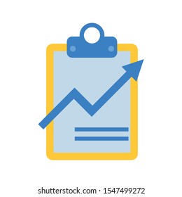 Blue and yellow color Analytics report icon