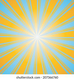 blue and yellow color burst background. Vector illustration