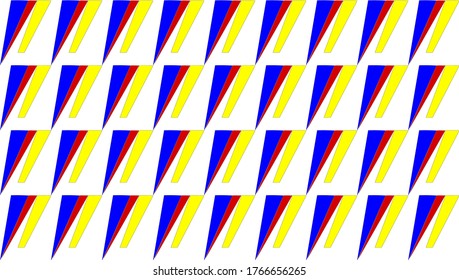 Blue and yellow color highlighted pattern on cone shape abstract for website background. 