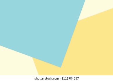 blue yellow colorful soft paper pastel background, minimal flat lay style fashionable cosmetics pastel color top view banner, wallpaper geometric flat lay style abstract overlays backdrop (vector)