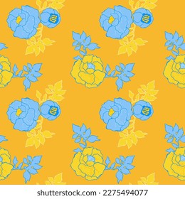 Color azul y amarillo, patrón suave, combinación suave de colores en patrón para impresión. 