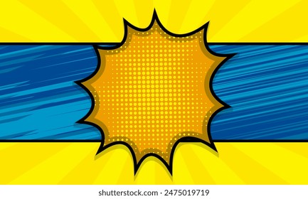 Blue and yellow comic background template
